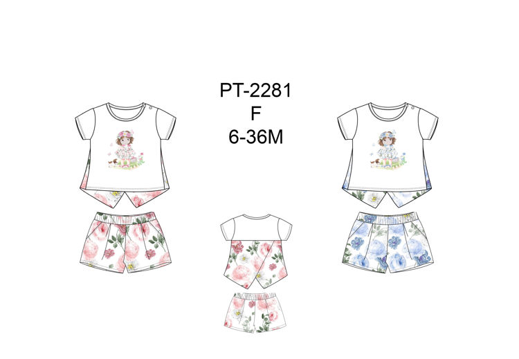 Picture of PT2281 GIRLS TWO PIECE HIGH QUALITY COTTON SET